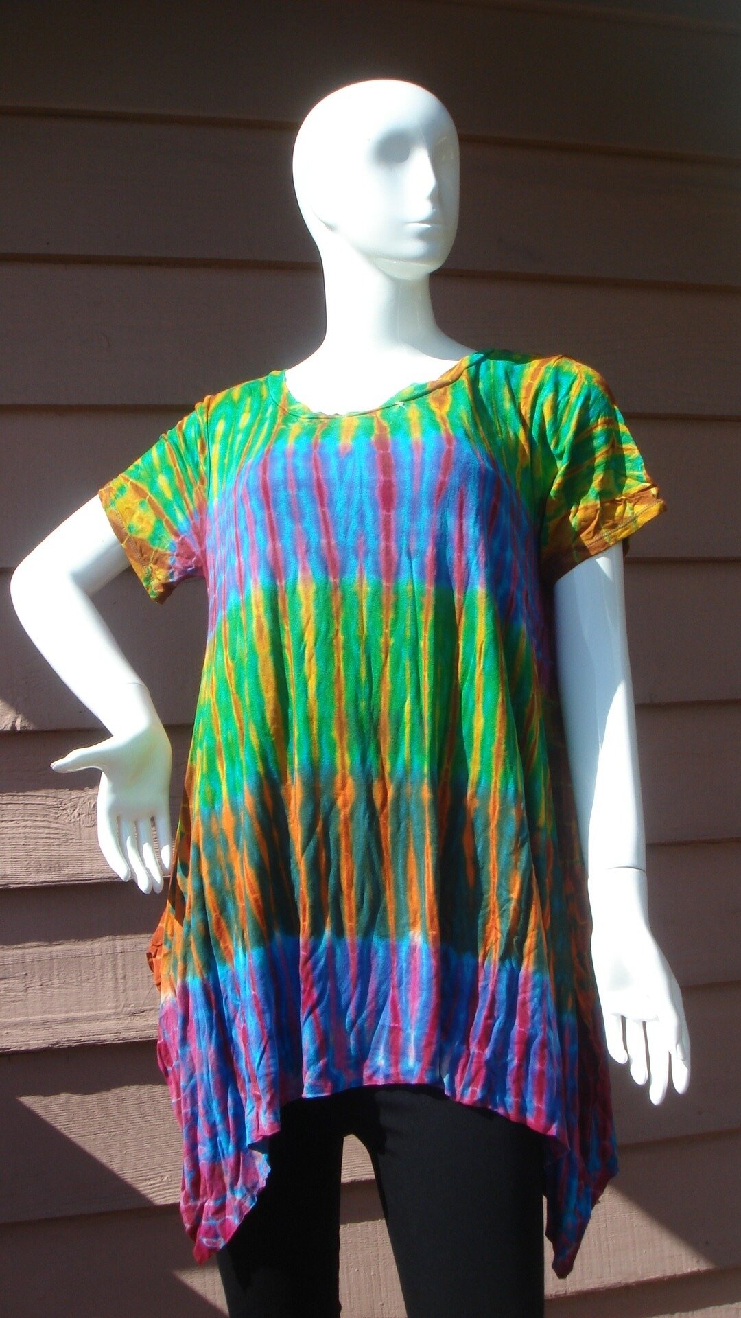 Short Sleeve Tunic Shirt - Full Tie-Dye